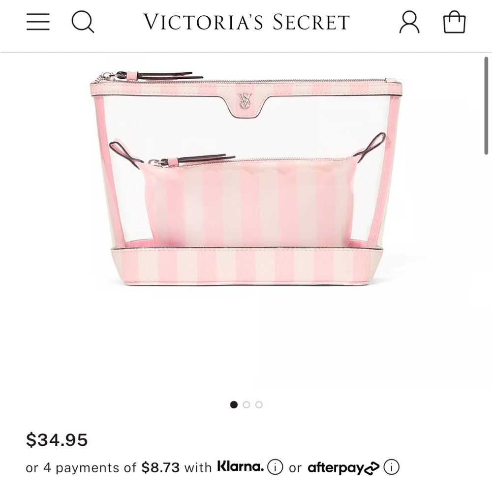 Victoria’s Secret Clear Makeup Bag Set Pink Hearts NWT - Picture 5 of 10